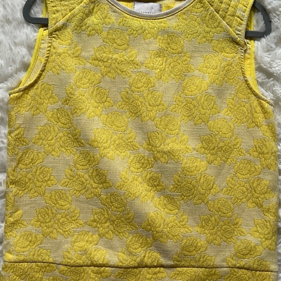 Zara Trafaluc‎ Yellow Jacquard Top Floral Texture Coquettecore Size Small - Picture 5 of 10